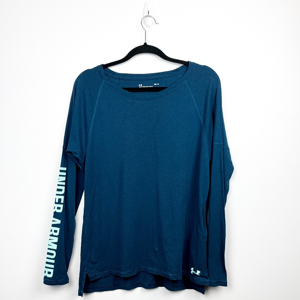 Under Armour Long Sleeve Blue Athletic Top